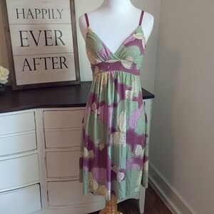Floral Patterned Spaghetti Strap Dress